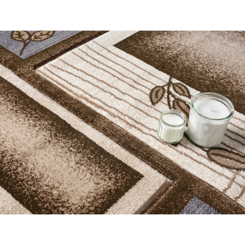 Alexia 11 Traditional Patchwork Area Rug – Blue, Brown & Beige. Picture 5