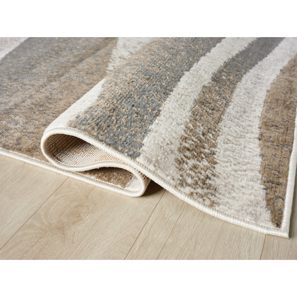 Atlas 02 Abstract Wave Beige & Gray Area Rug. Picture 3
