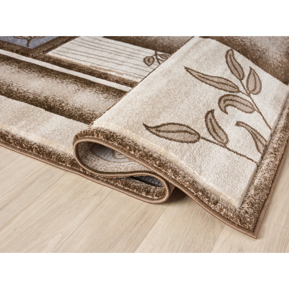 Alexia 11 Traditional Patchwork Area Rug – Blue, Brown & Beige. Picture 3