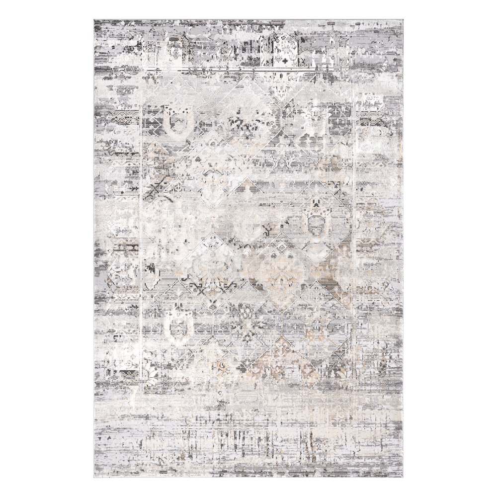 Bowman 08 Vintage Transitional Area Rug - Gray, Ivory & Beige. Picture 1