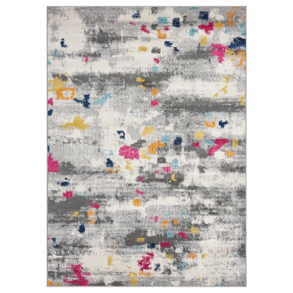 Atlas 17 Modern Distressed Gray Multi-Color Area Rug. Picture 1