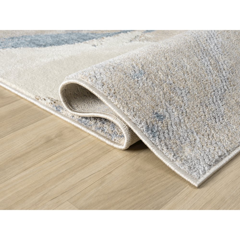 Babylon 02 Abstract Flow Area Rug - Blue & Beige. Picture 3