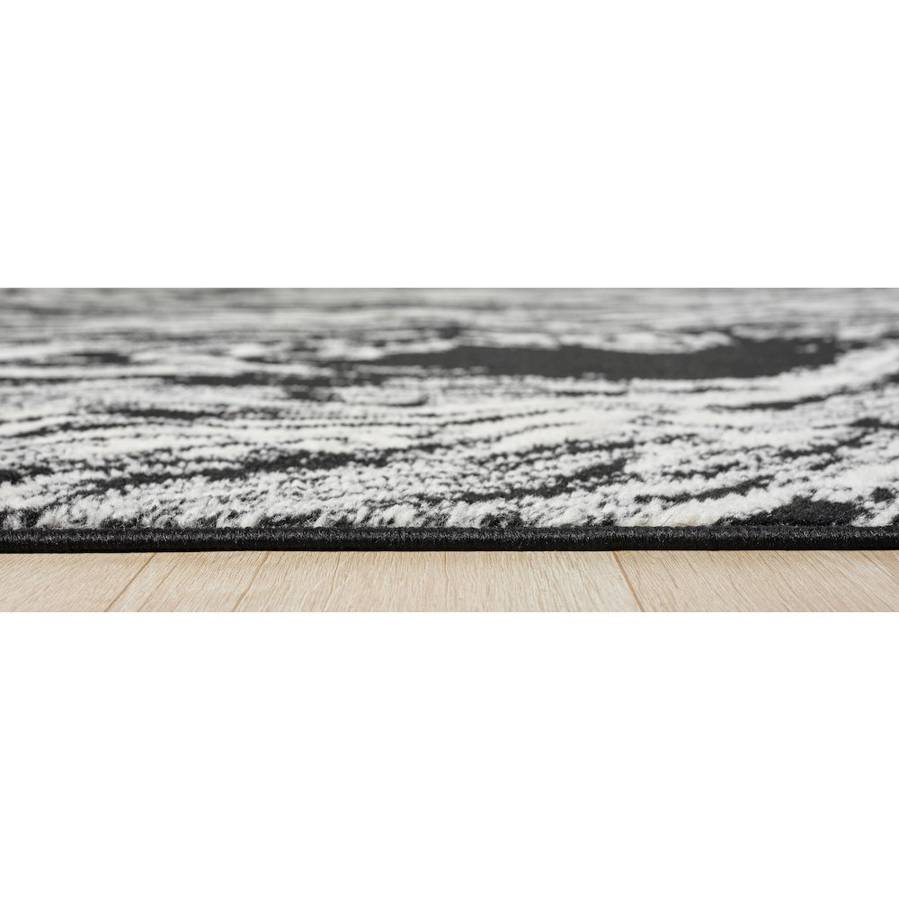 Atlas 13 Swirl Black & Ivory Area Rug. Picture 5