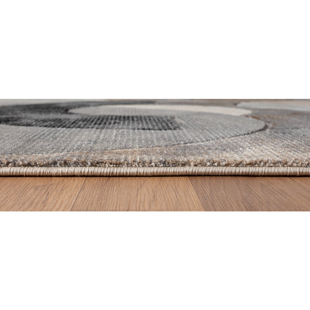 Alexia 01 Circular Abstract Area Rug – Beige, Gray & Taupe. Picture 6