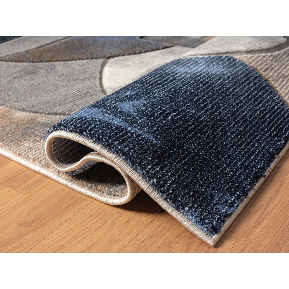 Alexia 02 Circular Abstract Area Rug – Beige, Navy & Gray. Picture 3