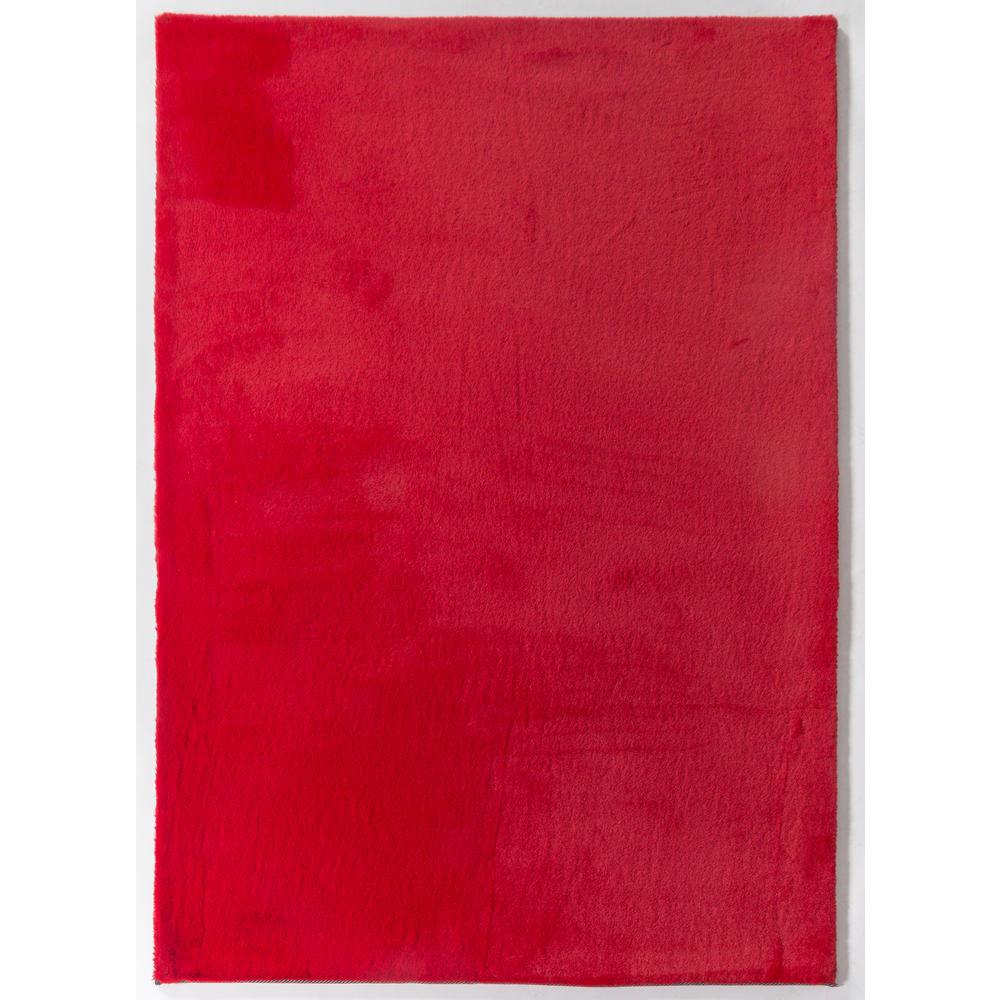 FAUX RABBIT FUR RED RB03  7'6" X 9'6". Picture 16