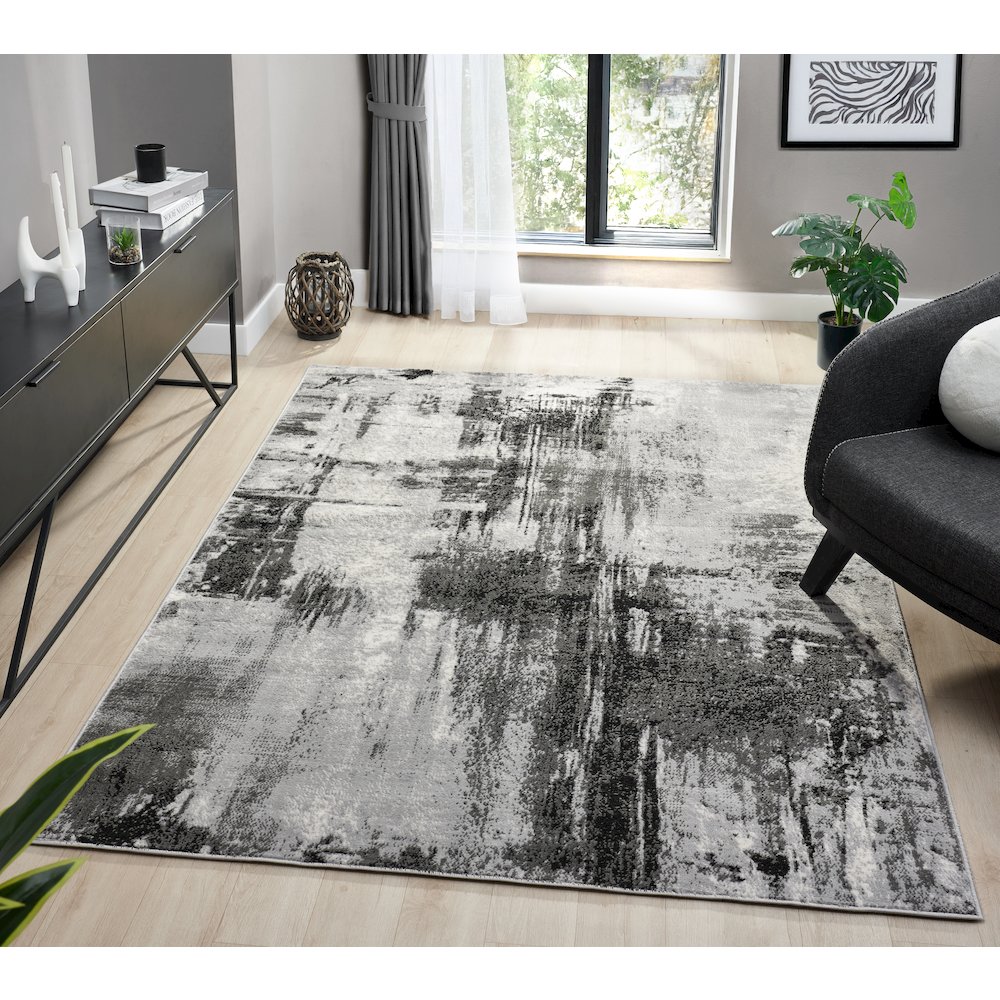 Atlas 09 Urban Distressed Gray Area Rug. Picture 2
