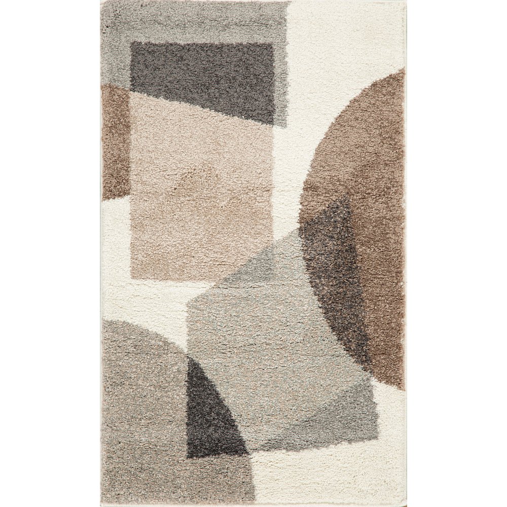 Bora 03 Modern Abstract Area Rug - Beige, Taupe & Brown. Picture 1