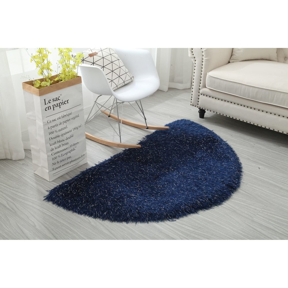 MANHATTTAN 03 NAVY BLUE  2'5 X 4'5 HALFMOON. Picture 1