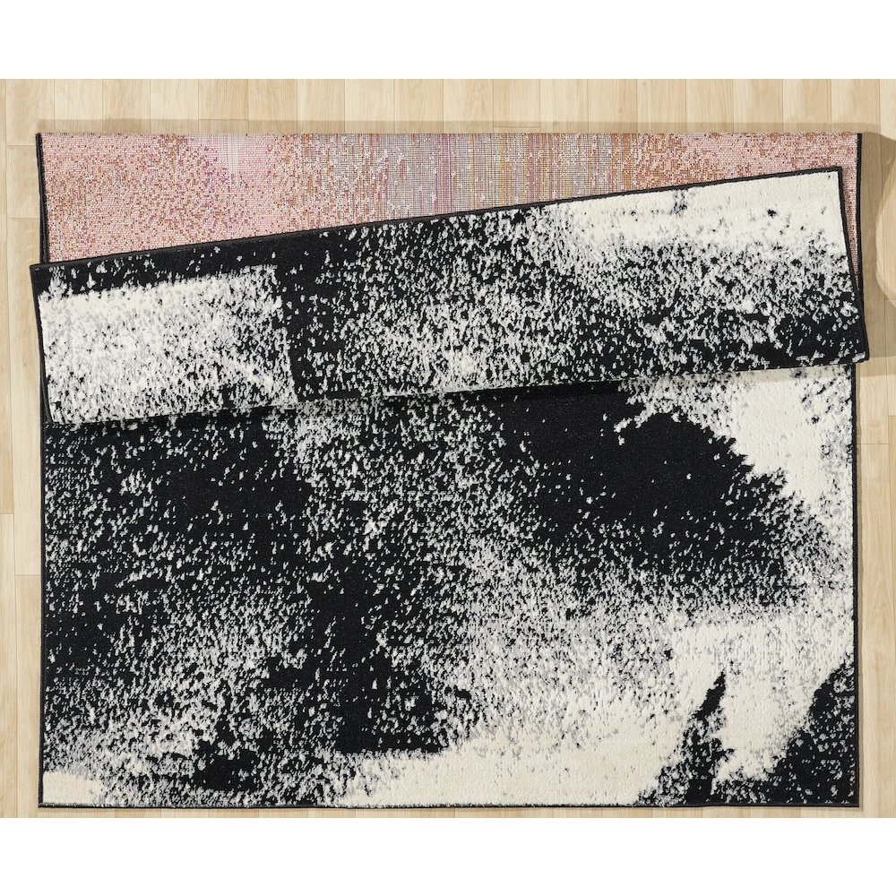Atlas 08 Abstract Ink Black & Ivory Area Rug. Picture 3