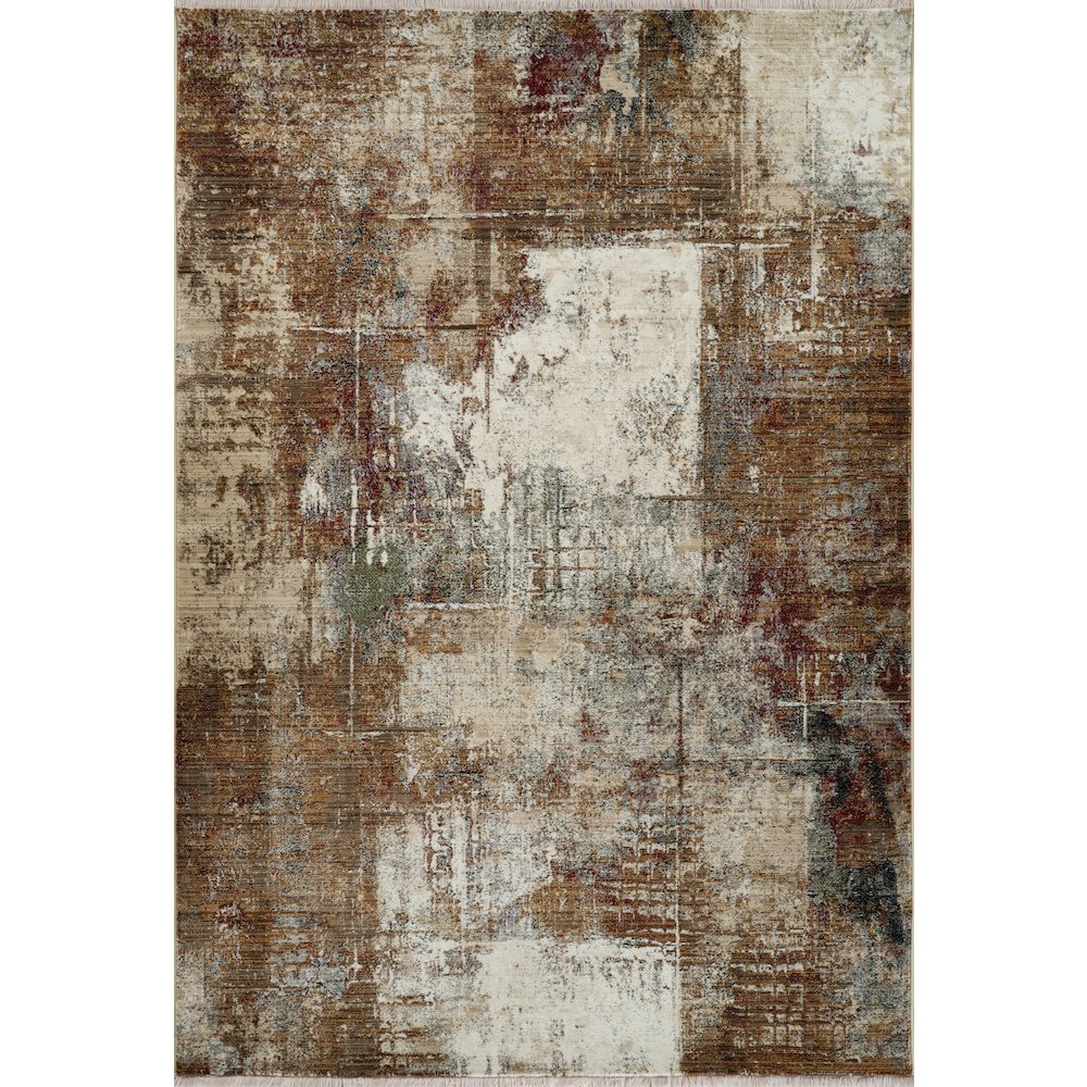Ana 18 Abstract Distressed Area Rug – Brown/ Ivory. Picture 1