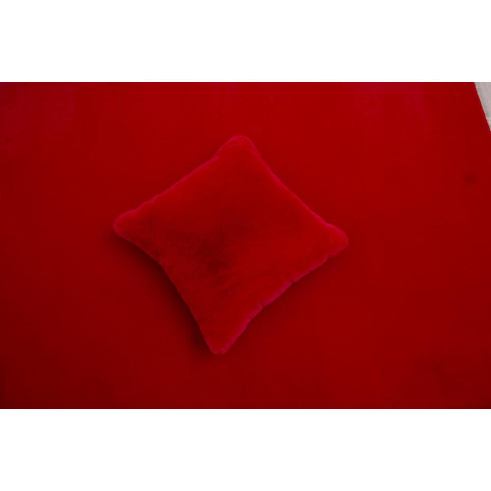FAUX RABBIT FUR RED RB03  7'6" X 9'6". Picture 11
