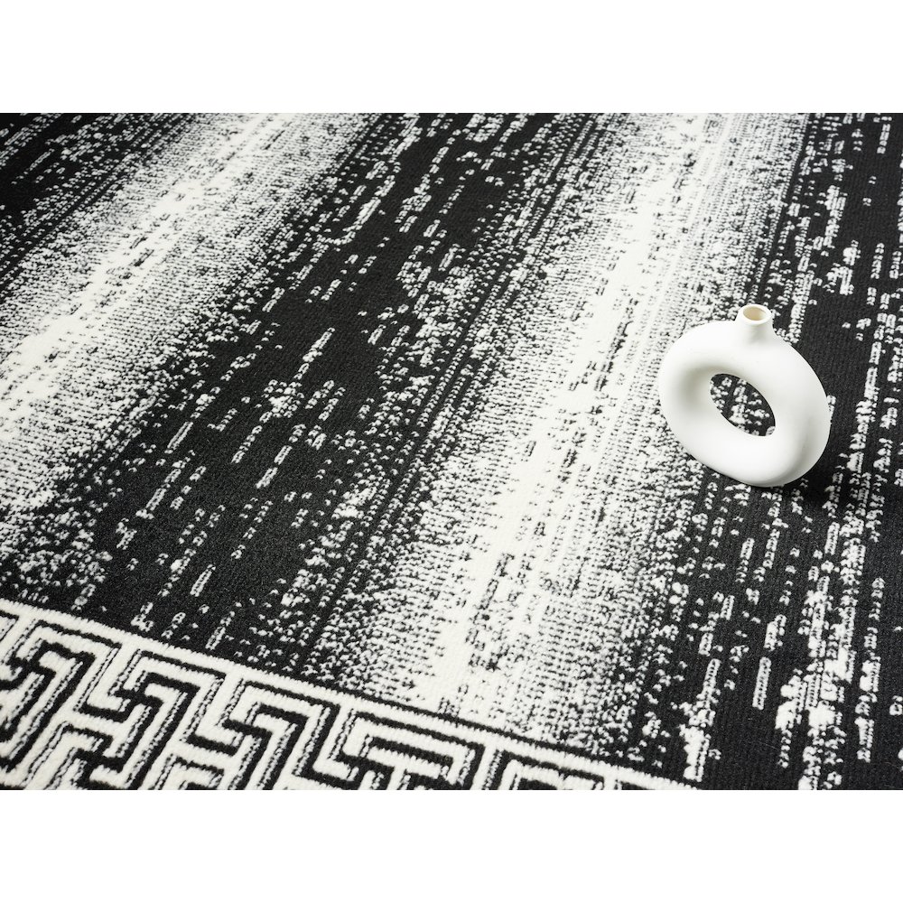 Atlas 07 Greek Key Border Charcoal & Ivory Area Rug. Picture 5