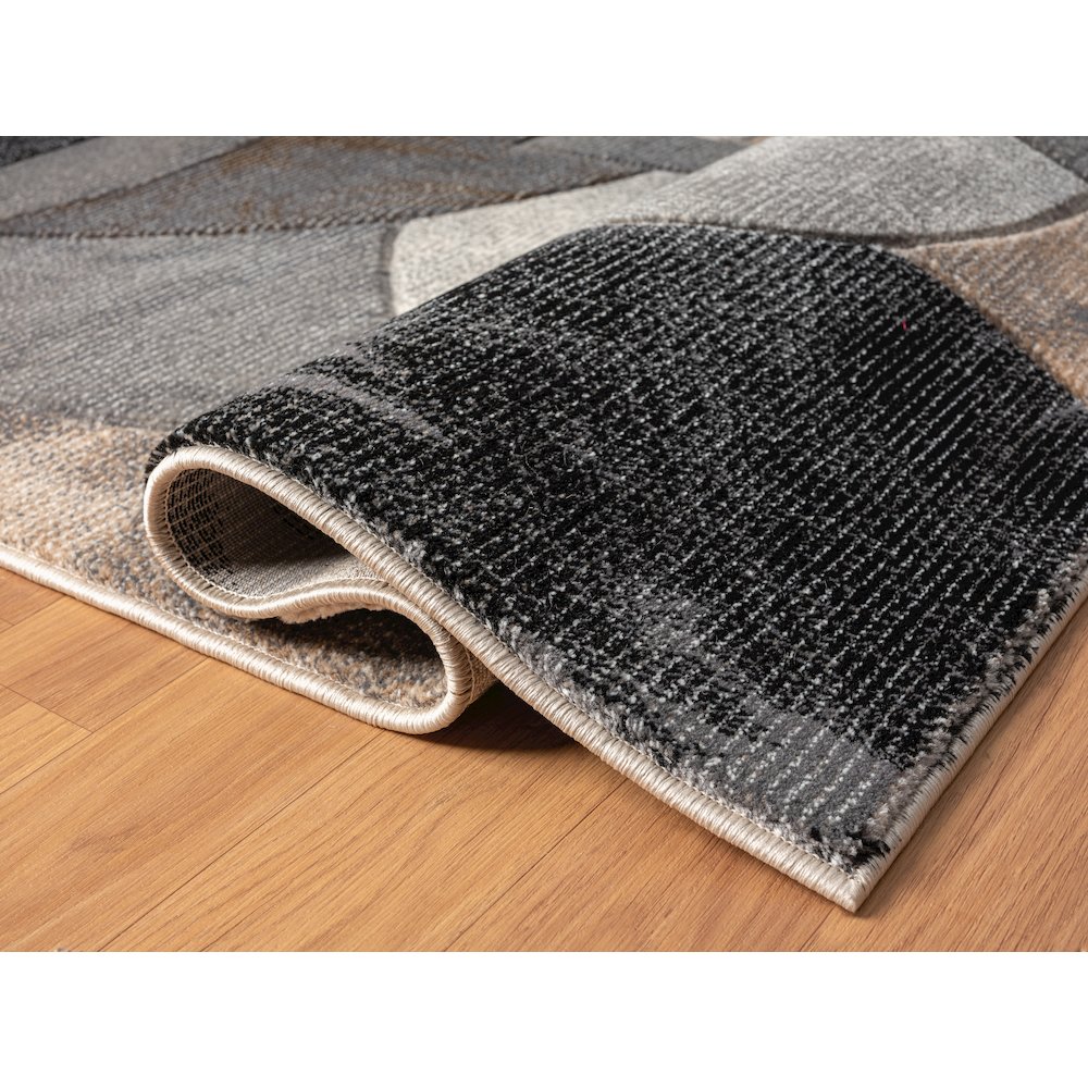 Alexia 01 Circular Abstract Area Rug – Beige, Gray & Taupe. Picture 3
