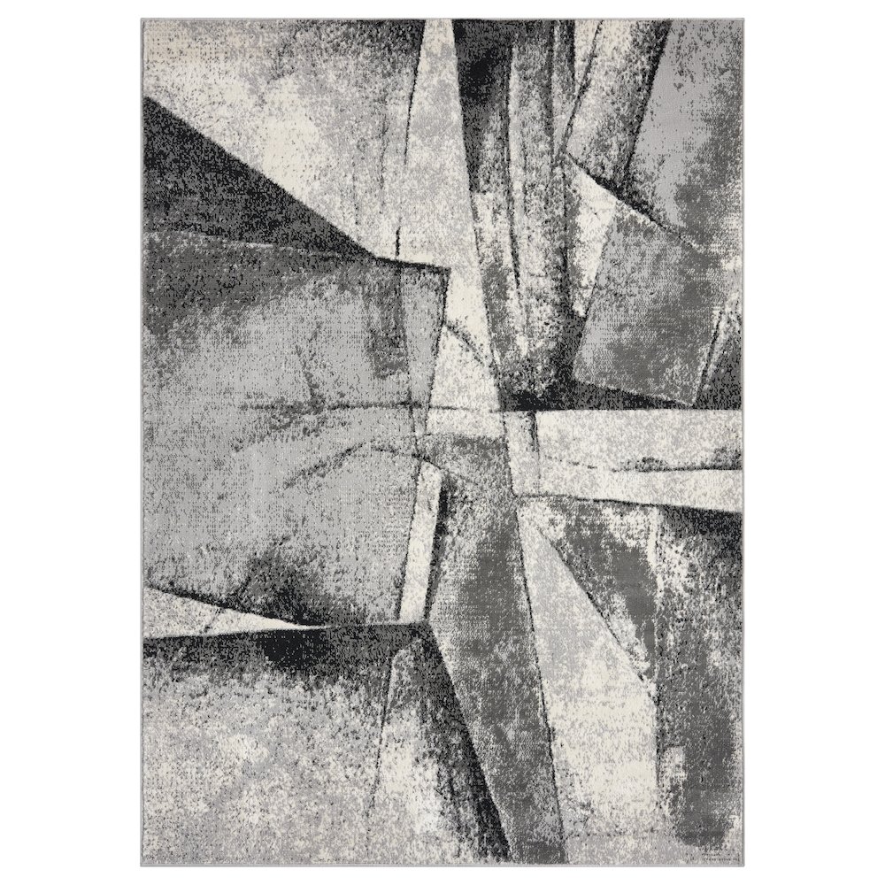 Atlas 10 Geometric Abstract Gray Area Rug. Picture 1