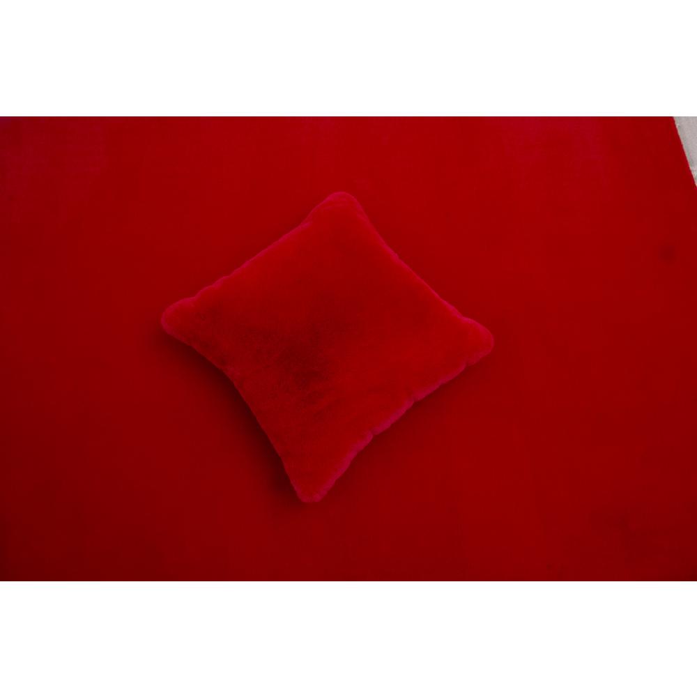 FAUX RABBIT FUR RED RB03  7'6" X 9'6". Picture 17