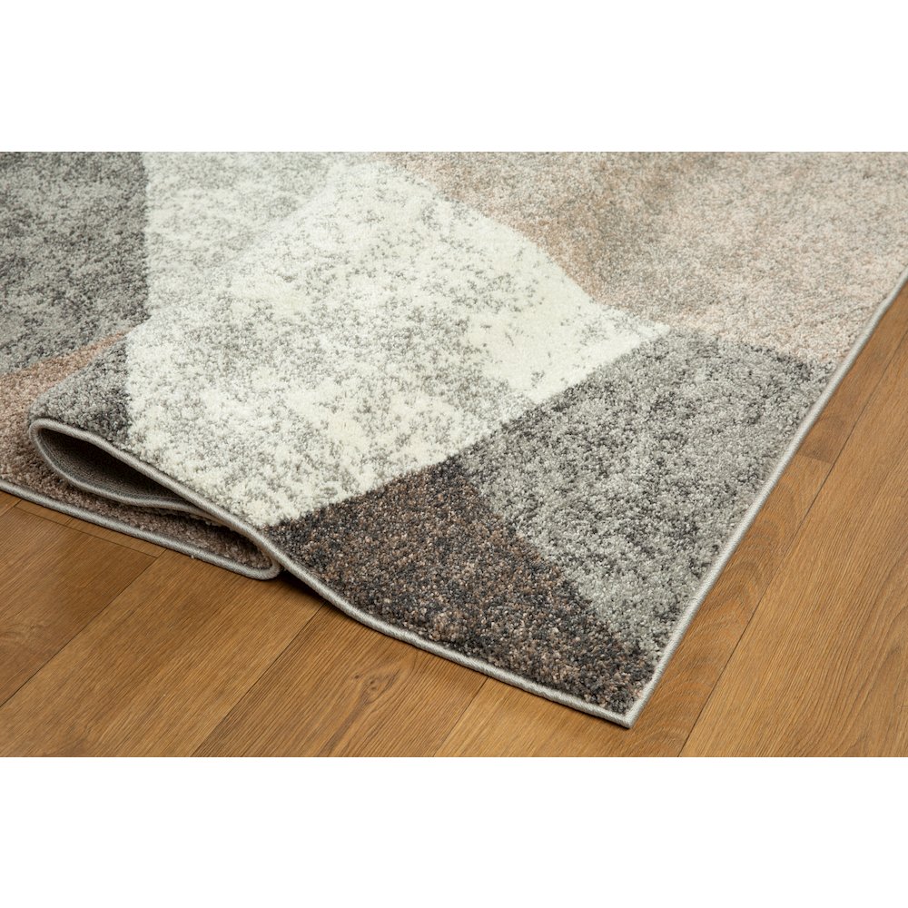 Bora 02 Abstract Mosaic Area Rug - Brown, Gray & Ivory. Picture 2