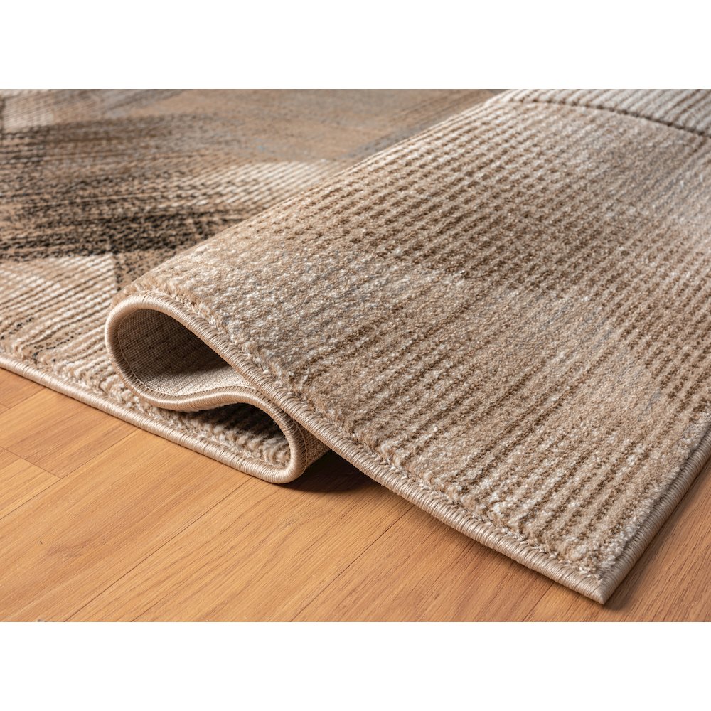 Alexia 04 Geometric Area Rug – Brown, Taupe & Cream. Picture 3