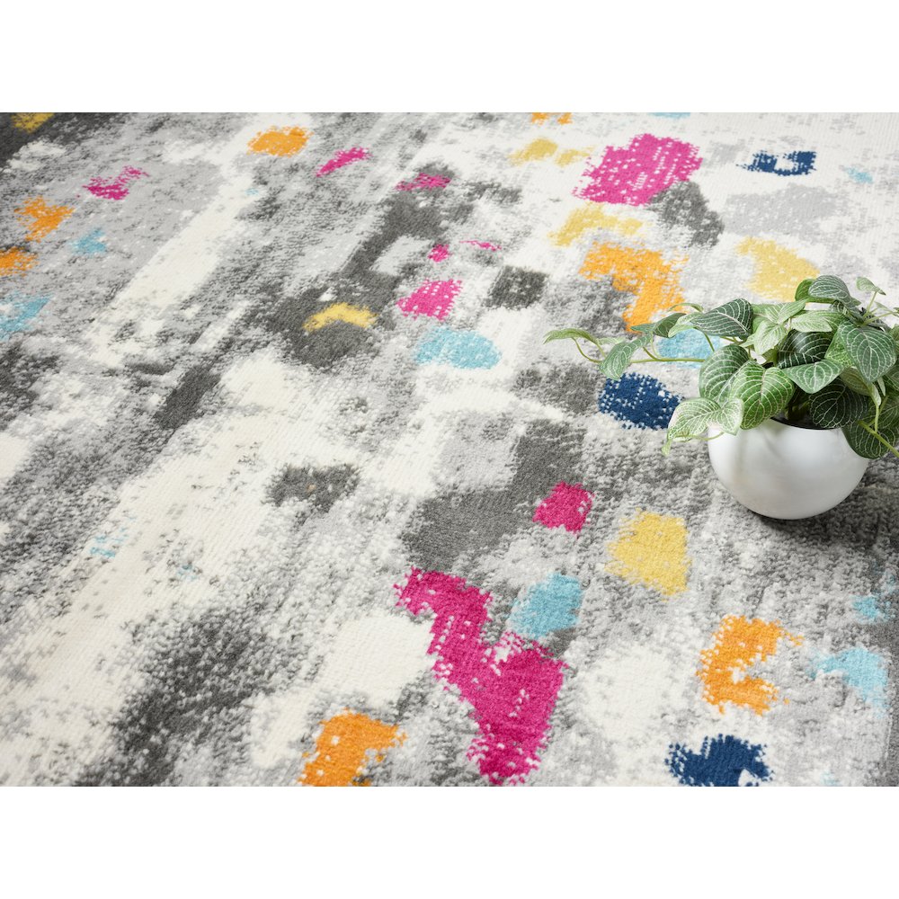 Atlas 17 Modern Distressed Gray Multi-Color Area Rug. Picture 4