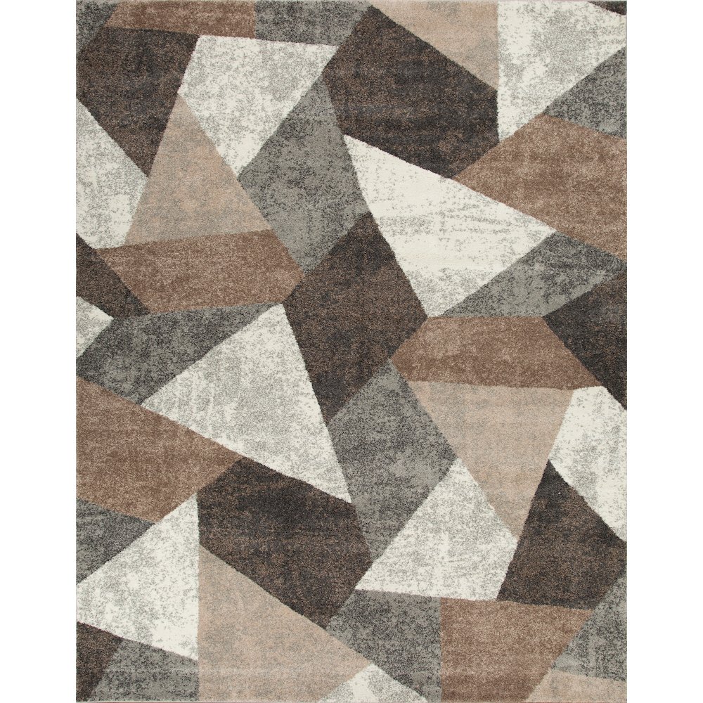 Bora 02 Abstract Mosaic Area Rug - Brown, Gray & Ivory. Picture 1