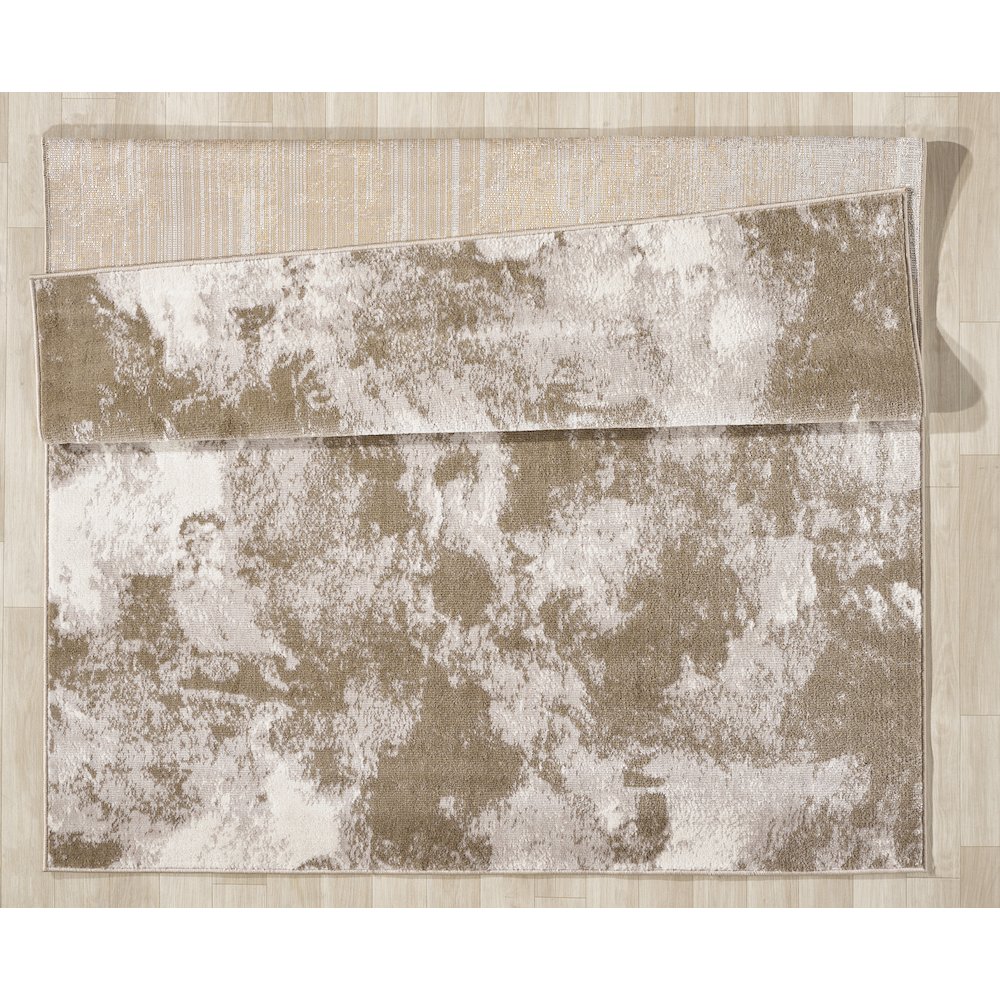 Atlas 05 Vintage Distressed Taupe & Ivory Area Rug. Picture 4