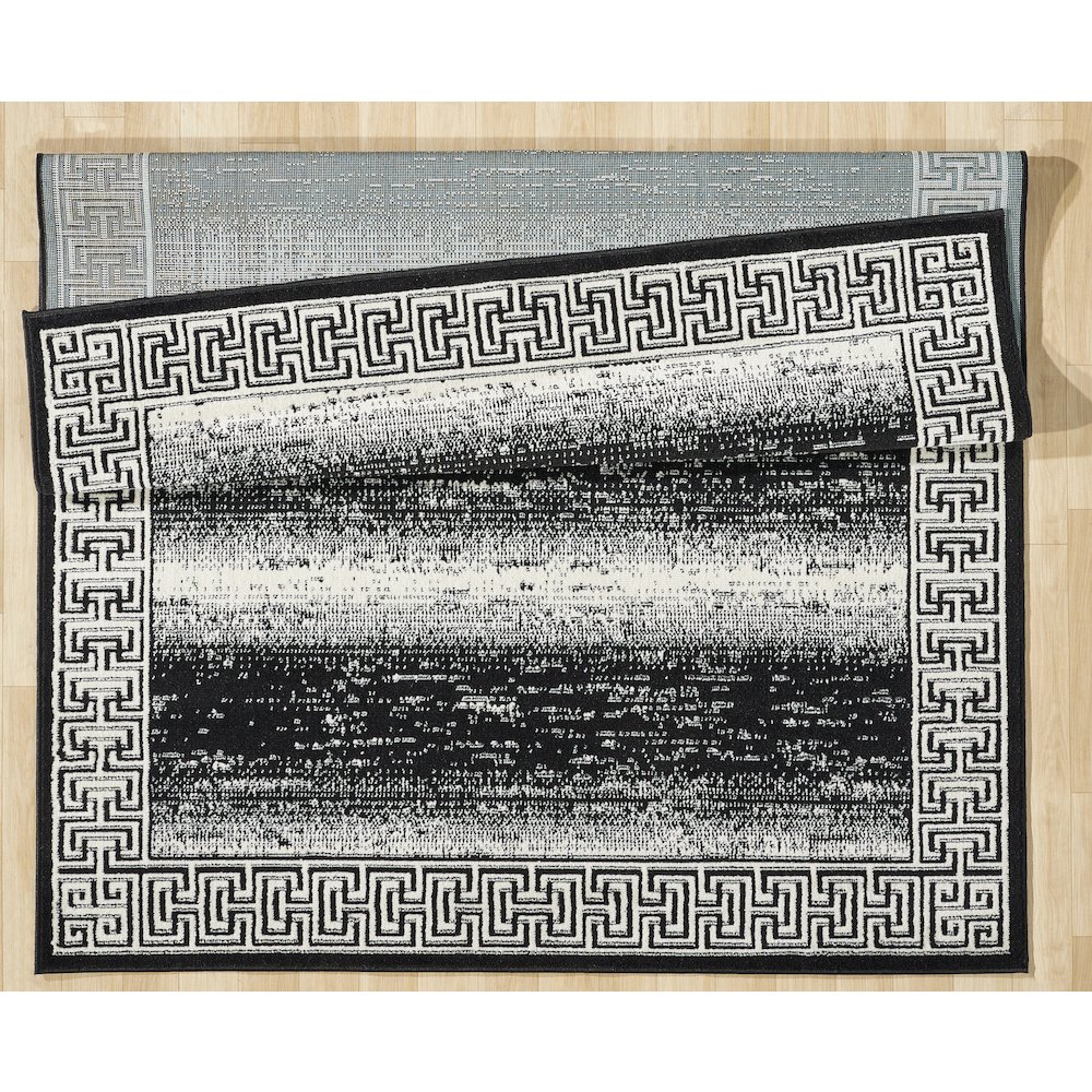 Atlas 07 Greek Key Border Charcoal & Ivory Area Rug. Picture 4