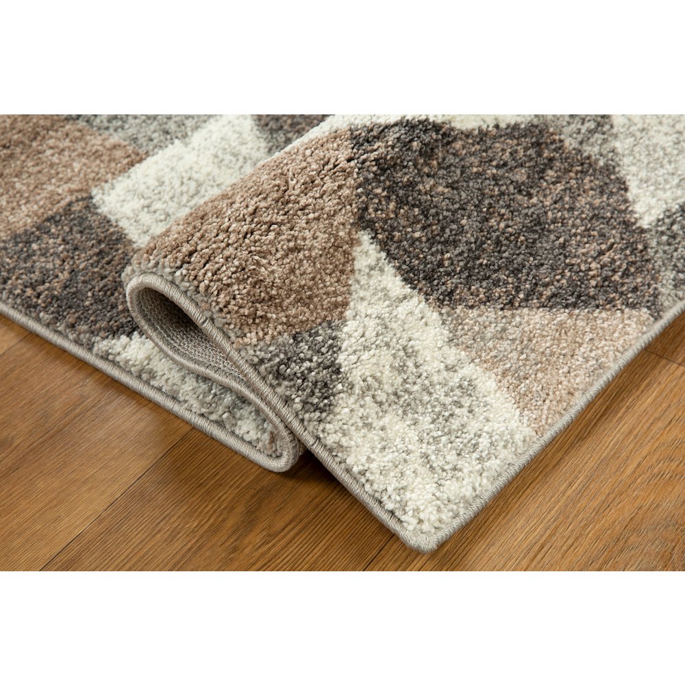 Bora 02 Abstract Mosaic Area Rug - Brown, Gray & Ivory. Picture 3