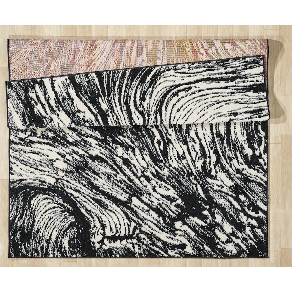 Atlas 13 Swirl Black & Ivory Area Rug. Picture 4