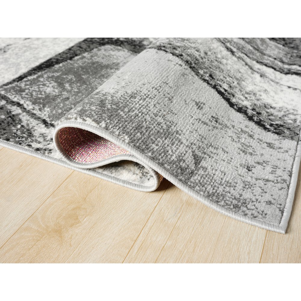 Atlas 10 Geometric Abstract Gray Area Rug. Picture 3