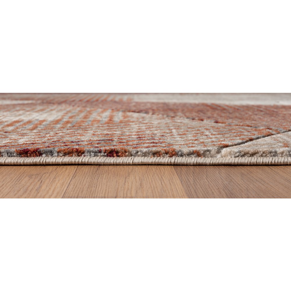 Alexia 05 Abstract Area Rug – Rust, Beige & Cream. Picture 6