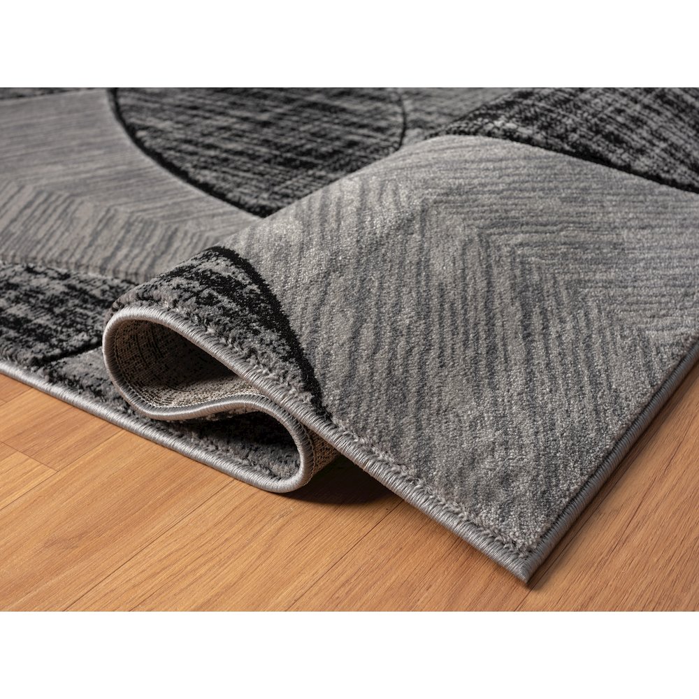 Alexia 09 Modern Geometric Area Rug – Gray & Charcoal. Picture 3