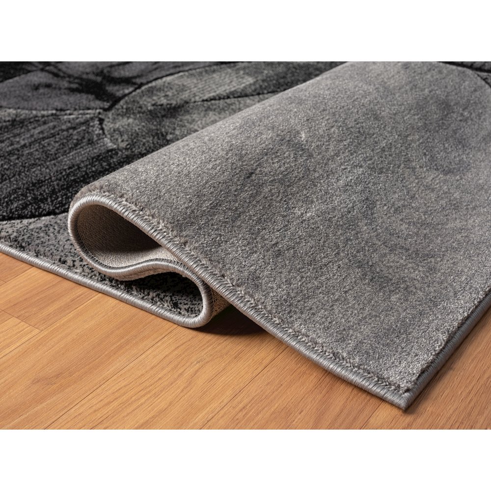 Alexia 03 Circular Abstract Area Rug – Charcoal & Gray. Picture 3