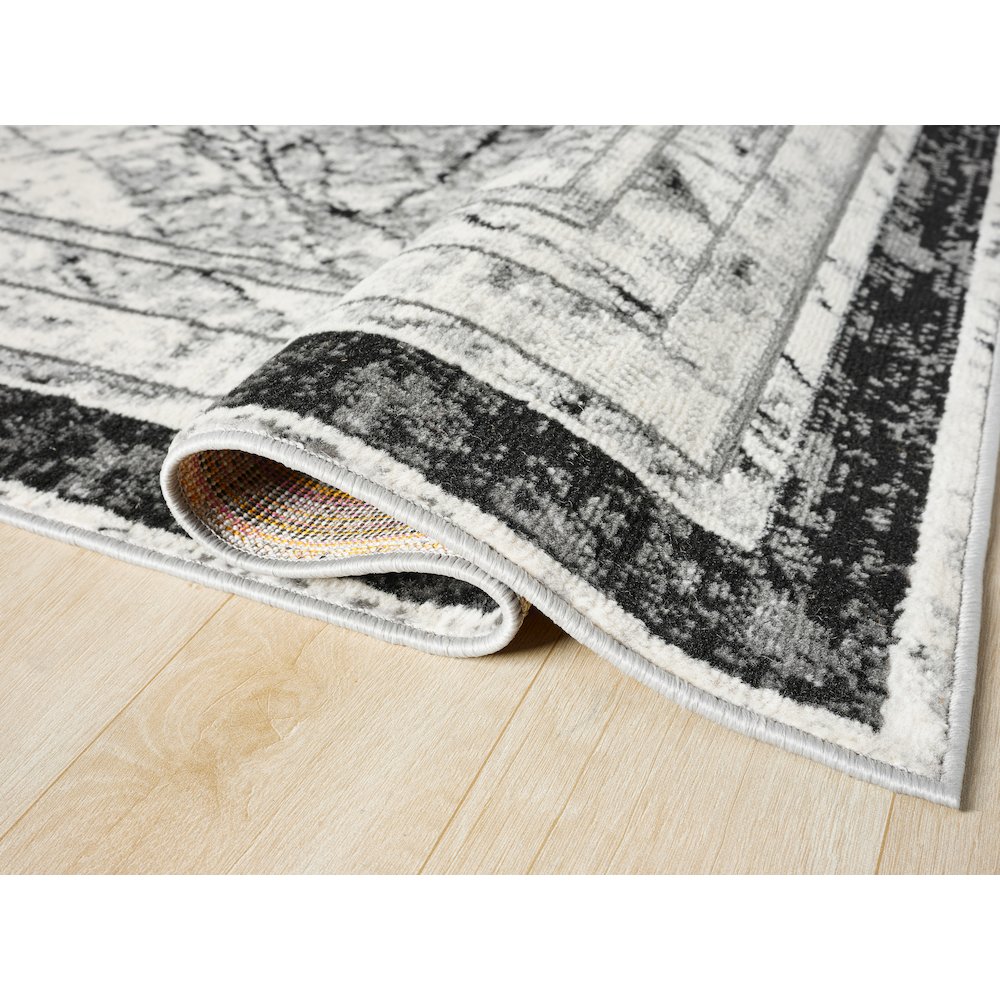 Atlas 14 Framed Marble Gray & Ivory Area Rug. Picture 3