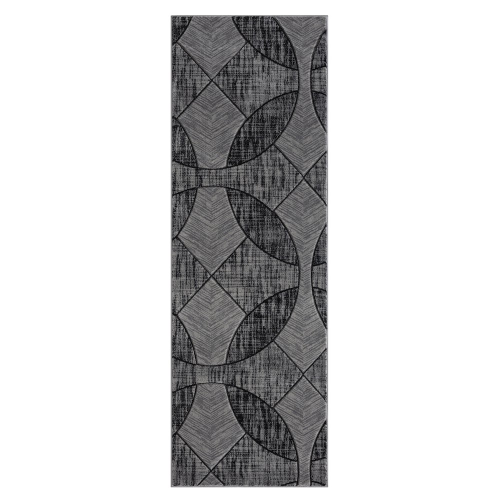 Alexia 09 Modern Geometric Area Rug – Gray & Charcoal. Picture 1