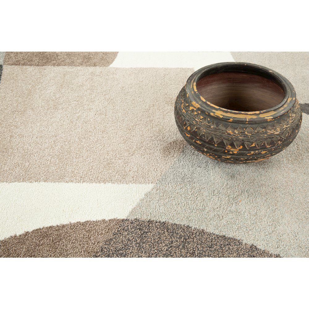 Bora 03 Modern Abstract Area Rug - Beige, Taupe & Brown. Picture 4