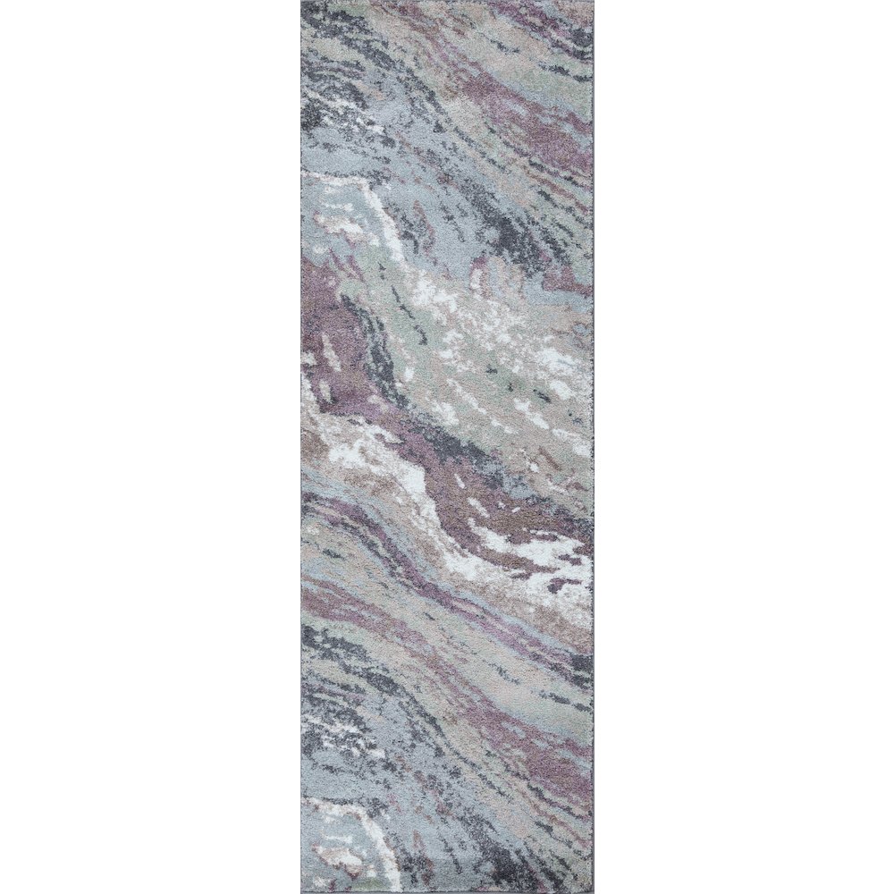 Artemis 01 Abstract Marble Runner Rug – Gray / Blush. Picture 1