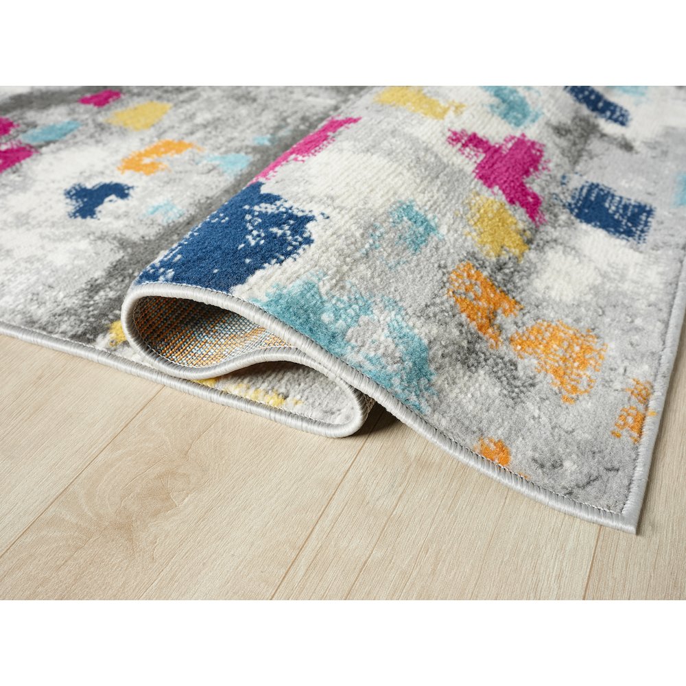 Atlas 17 Modern Distressed Gray Multi-Color Area Rug. Picture 3