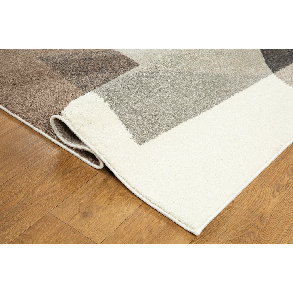 Bora 03 Modern Abstract Area Rug - Beige, Taupe & Brown. Picture 3
