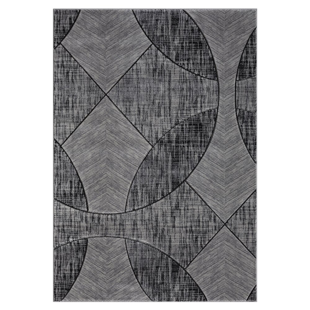 Alexia 09 Modern Geometric Area Rug – Gray & Charcoal. Picture 1
