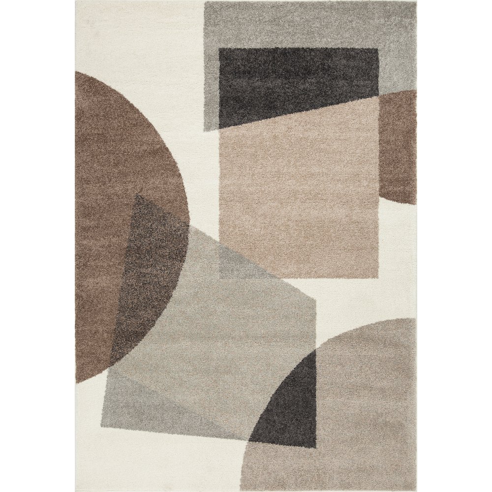 Bora 03 Modern Abstract Area Rug - Beige, Taupe & Brown. Picture 1
