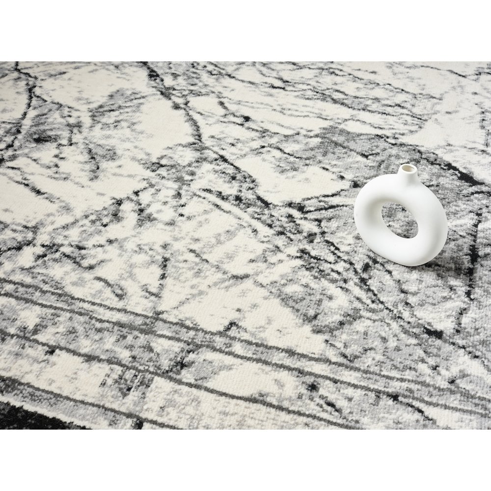 Atlas 14 Framed Marble Gray & Ivory Area Rug. Picture 5