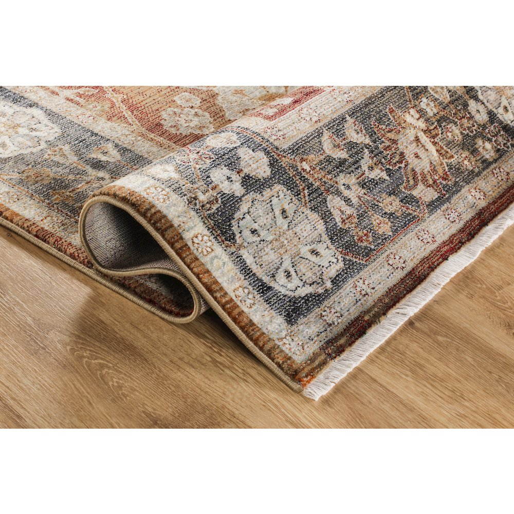 Ana 13 Traditional Floral Area Rug – Brown / Rust. Picture 4