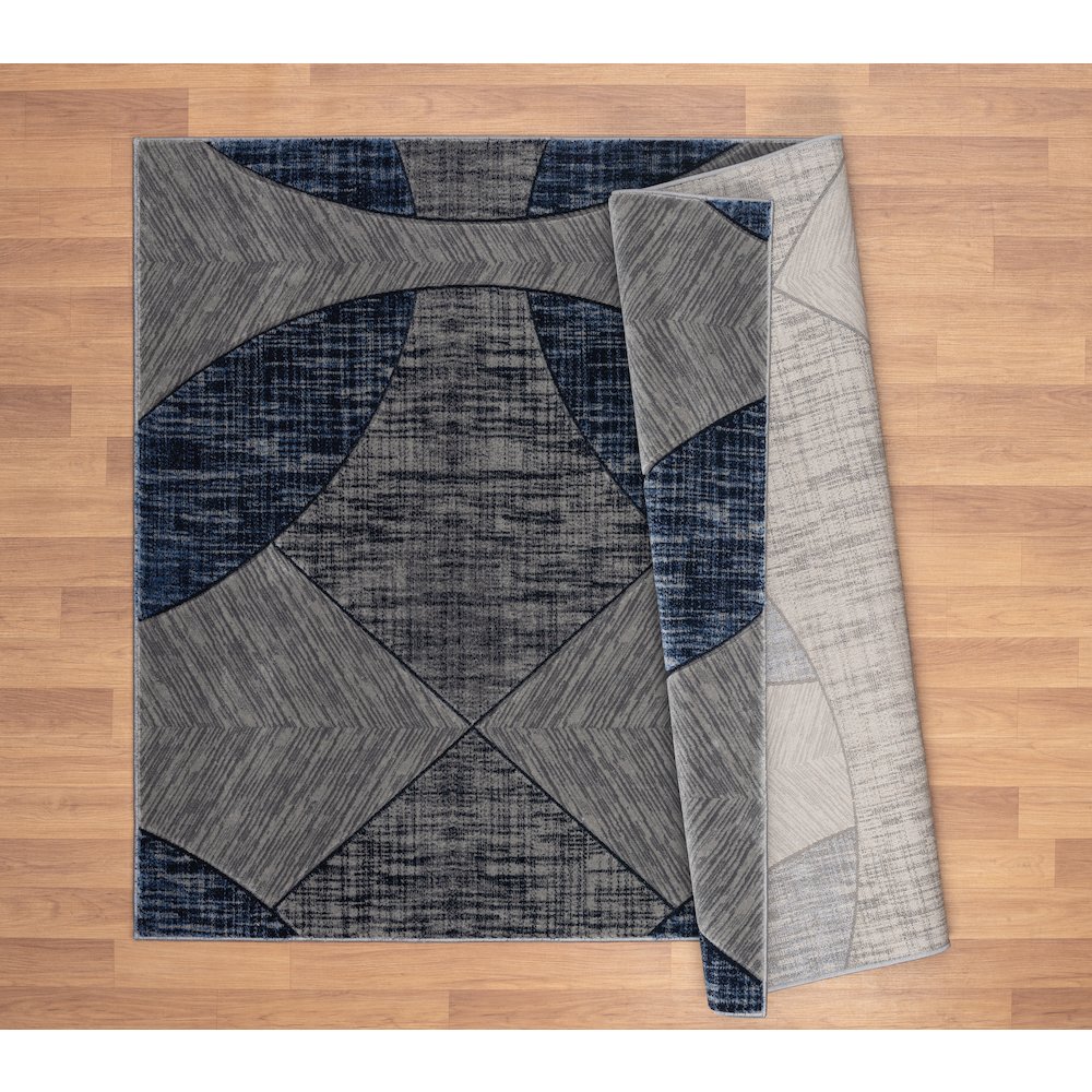 Alexia 08 Modern Geometric Area Rug – Blue & Gray. Picture 4