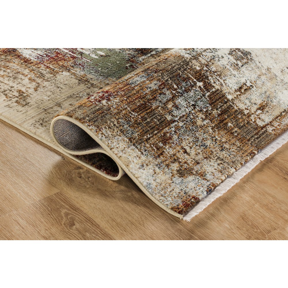 Ana 18 Abstract Distressed Area Rug – Brown/ Ivory. Picture 4