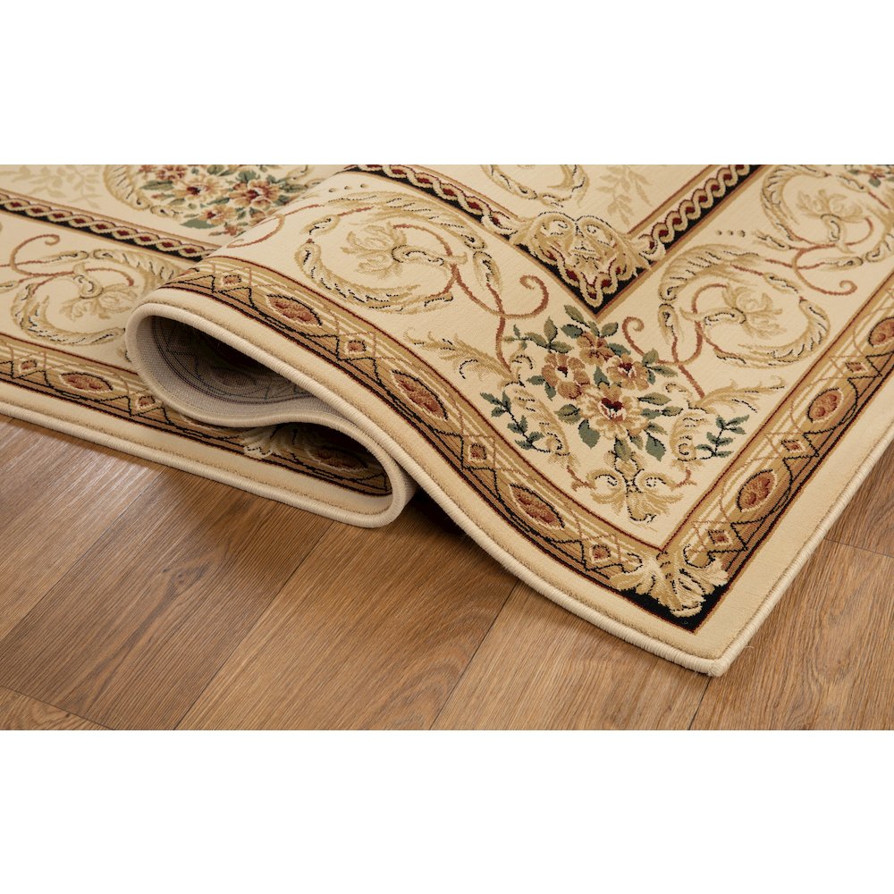 Aubusson 01 Traditional Medallion Area Rug – Beige. Picture 3