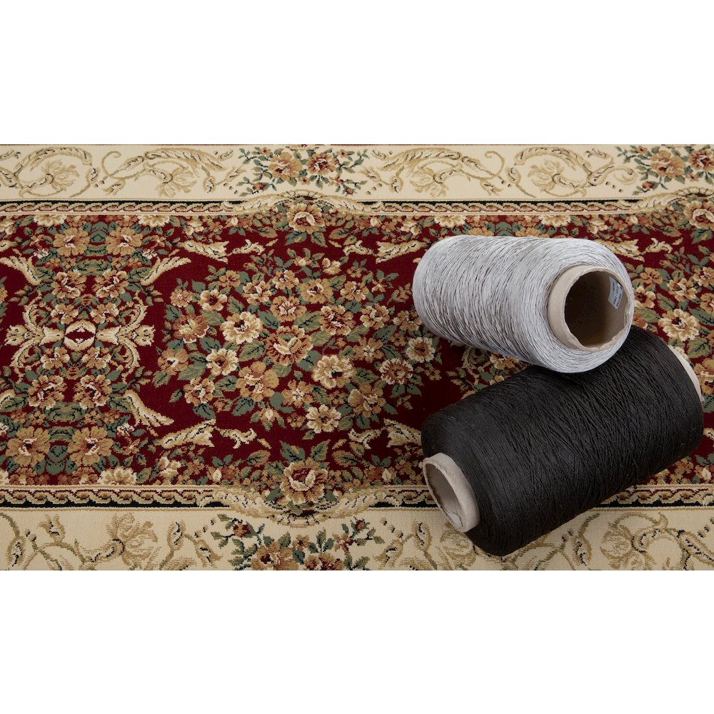 Aubusson 01 Traditional Medallion Runner Rug – Burgundy/ Beige. Picture 4