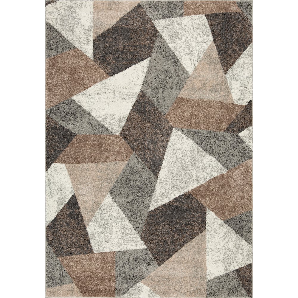 Bora 02 Abstract Mosaic Area Rug - Brown, Gray & Ivory. Picture 1