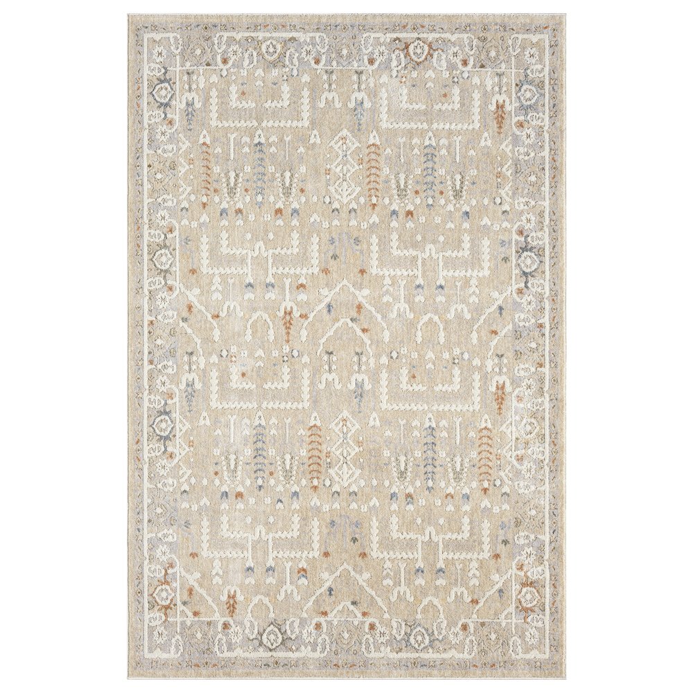 Babylon 03 Transitional Geometric Area Rug -  Beige & Multi. Picture 1