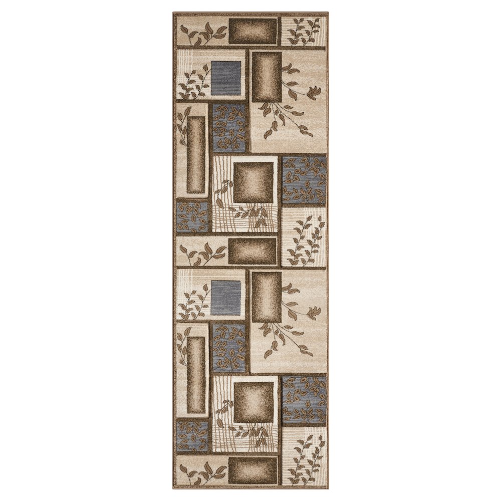 Alexia 11 Traditional Patchwork Area Rug – Blue, Brown & Beige. Picture 1
