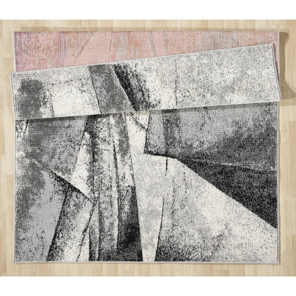 Atlas 10 Geometric Abstract Gray Area Rug. Picture 4